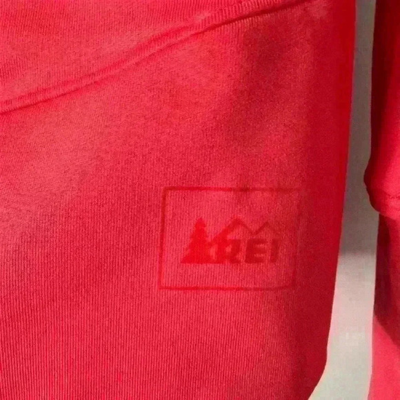 REI Women’s Full Zip Workout Jacket | XS Coral Pink | Hooded with Front Pockets - Picture 2 of 7
